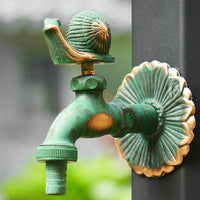 Antique Bronze-Green Outdoor Faucet with Animal Design