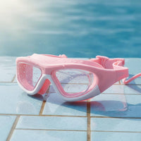 Clear Vision Kids Swim Goggles Leak-Proof Large Frame Swimming Goggles Leakproof Children's Swimming Mask Adjustable Buckle for Boys, Girls, Water Park, Beach