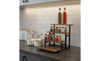 4 Tier Display Stand Rustic Cupcake Stand with Wooden Shelves Space Saving Wood Display Riser for Party Hosts, Weddings