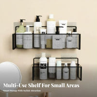Space-Saving Hanging Storage Basket Multipurpose No-Drill Wall Shelf Strong Load-Bearing for Students, Renters, Bathroom, Kitchen, Dorm Room