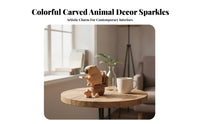Simple Face Capybara Desk Decor Natural Wood Grain Handheld Ornament Carved Decorative Piece Dark Brown Accents for Home Decoration