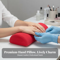 Removable and Washable Cover Semi-Circular Nail Pillow Easy to Clean Manicure Hand Rest Pillow Soft & Comfortable for Manicurists, Travel
