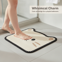 Cartoon Diatomaceous Earth Bath Mat Non-Slip Absorbent Shower Room Floor Mat
