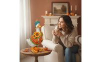 Tabletop Resin Goose Figurine Knitted-Style Goose Figurine with Hat Hand-Painted Cute for Autumn Decor, Fall Decorating