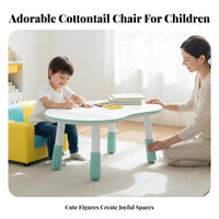 Height-Adjustable Peanut Table and Bunny Chair Set Multi-Functional Design Multifunctional Table and Chair Set Wipe-Clean Desktop children's Furniture Strong Load-Bearing for Toddlers, Preschoolers, Childs 2-8, Kindergarten, Preschool, Playroom