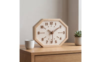 Octagonal Wall Clock Wood Silent Wall Clock Minimalist for CleanLiningAficionados, Bedroom
