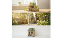 Miniature Coffee Shop Vintage Miniature Cafe Model Warm 3D Puzzle Model Kit for Tabletop Decor