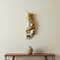 Gold Grasshopper Decor Creative Design Gold Grasshopper Wall Mirror Grasshopper Wall Mirror Realistic Detailing for Living Room