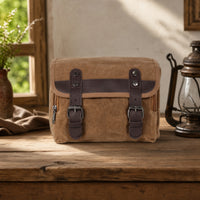 Motorcycle Side Bag Waterproof Canvas Saddlebag with Buckle Straps Side Bag for Bikers, Road Trips