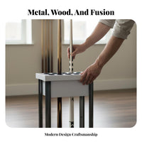 Freestanding Pool Cue Rack Space-Saving Design Billiard Cue Stand Sturdy and Stable Billiard Floor Holder for Man Cave, Bar