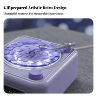 Aurora Projection Vinyl Player Design Light Display Unit Water Wave Effect Multifunction Speaker Timepiece Multifunctional Night Light Multi-Functional for Gift Givers, Young Adults, Bedroom, Relaxation, Parties, Living Room