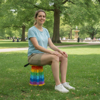 Telescoping Stool Adjustable Height Collapsible Stool with Strap Seat Foldable Furniture Lightweight for Campers, Camping