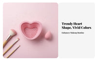 Foldable Design Silicone Makeup Brush Cleaner Portable Heart Shaped Brush Cleaning Bowl Easy to Keep for Women, Travel, Vanity, Bathroom