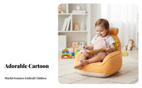 Cute Cartoon Design creatureShaped kids' Lounger Supportive restrest Floor Chair Soft and Comfortable children's Furniture Lightweight for Toddlers, Preschoolers, Girls, Playroom, Relaxing, Living Room, storytime corner