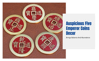 Pure Brass Five Emperor Coins, Door Threshold Weight, Entryway Home Decor, Random Emperor Motif, Office Gift