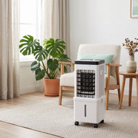 Mobile Evaporative Air Cooler with Water Tank Vertical Portable Air Cooler Indoor Fan Energy-Saving for Living Room, Bedroom, Office