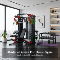 Linear Machine Strength Rack Heavy Duty All in Single Linear Machine Reinforced Steel Frame Complete Home Gym for Bodybuilders, Fitness Enthusiasts