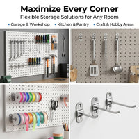 Single Hook Pegboard Hooks, Iron Pegboard Hooks for Workshops, Galvanized Metal Pegboard Accessories, Silver Metallic 3kg Capacity