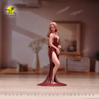 Yimi Yangguang 1/18/24 Hand-Painted Resin Figure of Woman in Long Dress for Miniature Scene