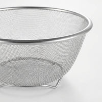 Bowl and Strainer Set with Steel Colander and Drain Basket, 304 Stainless Steel Strainer Bowl, 2-Piece Rice Washing Bowl and Fruit Basket Set