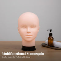 Realistic Skin Texture Makeup Practice Head Multifunctional Makeup Practice Mannequin Easy to Clean for Beginners, Cosplayers, Salon