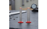 2 Pieces Aluminum-Alloy Height Gauge Ruler with Spirit Level High Precision Tile Height Marking Ruler Accurate Leveling Tool Easy-to-Read for Flooring Installers, Diyers, Home Renovation