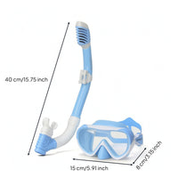 Anti-Fog Snorkeling Mask with Snorkel Sleek Swim Mask with Snorkel Quick-Release Equipment Adjustable for Children, Beginners, Swimmers, Beach, Pool