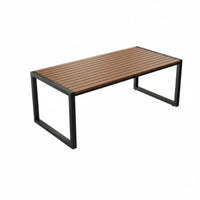Weather-Resistant 4-Person Slatted Table and Chair Combo sturdy Construction Patio Dining Set Easy to Clean externaldoor Furniture Quick Drying for Entertainers, Homeowners, Cafe Owners, Balcony, Garden, Backyard, Deck