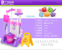 Toy Broom and Mop Set Cleaning Set Realistic Design Housekeeping Tool Playset for Young Children