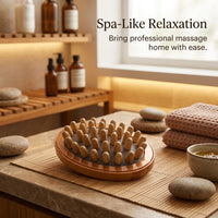 Beech Cushion Brush for Cellulite, Leg Massage, Round Shape Wooden for Muscle Relaxation