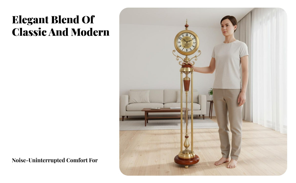 Grandfather Clock Light High-End Design Standing Living Room Clock Sweep Second Mechanism House Decoration for Interior Decorators, Hallway, Study