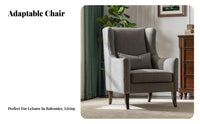 2 Pieces Matching Footrest Upholstered Armchair with Footstool Modern Elegant Design Living Room Furniture Textured Upholstery Lounge Chair long-lasting Frame for Hoteliers, Interior Designers, Homeowners, Hotel, Bedroom, Balcony, Office