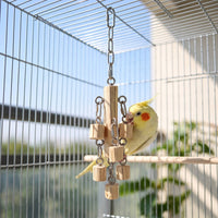 Bird Chew Toy Natural Wood Hanging Bird Toy Chewable Non for Birds