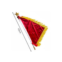 113 Cm Long Procession Director Flag Tassel Trim Marching Banner Gold Star Top for School Ceremony