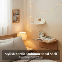 Space Saving Foldable Wall Shelf Easy Installation Foldable Floating Shelf Multi-Purpose for Students, Renters, Bathroom, Bedroom, Dormitory