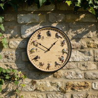 Wall Clock with Bird Design Outdoor Clock with Bird Dial Decorative for Homeowners, Gardeners, Garden, Porch, Backyard