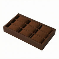 Wooden Watch Box Wood-Grain Watch Display Box Open-Top