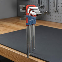 9 Pieces Plastic Holder Folding Hex Key Set Hanging Tab Folding Allen Wrench Set Metal Hardware Tool