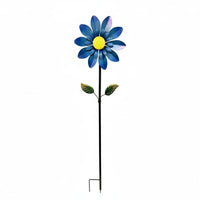 Steel Floral Windmill Colorful Metal Windmill Flower Weather-Resistant Yard Ornament for Villa, Patio