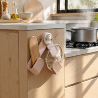 Wall-Mounted Pot Lid Holder with Strong Adhesive, No-Drill Kitchen Storage Rack for Cutting Boards