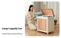 foldable Wheeled Box Large Capacity Storage Container hinged lid for Closet
