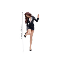 Miniature Woman Figure Fashionable Woman Miniature Figure Stylish Female Figurine for Hobbyists