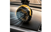 900-Degree Adjustable Rechargeable Clamp-on Fan 3-Speed Clamp-on Car Fan Pivoting Head Cooling Gadget Cordless