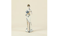 Chinese Lady Figurine Decorative Ceramic Lady Statue Slender Woman Sculpture for Entryway