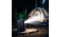 Portable Waist Clip Fan Compact Waist Fan with Flashlight Handsunrestricted Rechargeable for Campers, Travelers, Commuters, Camping, Travel, Commuting, Emergencies