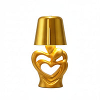 Decorative Heart-Embrace Table Lamp Compact Heart Shaped Table Lamp Ambient Light Cute for Nightstand