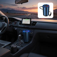 Multiple Safety Protections Car DC to AC and DC Converter Digital Voltage Display Cup Holder Power Converter for Road Trip, Camping