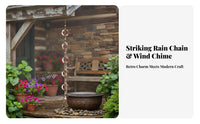 Creates Soothing Sounds Rotating Rain Chain Weather Resistant Rain Chain Long-Lasting for Patio, Porch, Gazebo