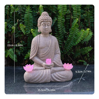 Solar Buddha Statue Meditating Buddha Night Light Warm White