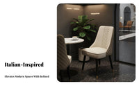 Post-Modern Design Upholstered Side Chair Ergonomic Backrest Dining Room Seat Quilted Stitching Accent Furniture Versatile Use for Interior Designers, Apartment Dwellers, Reception Area, Kitchen, Bedroom, Home Office